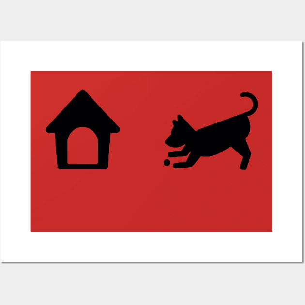 happy dog running and playing Wall Art by yassinstore